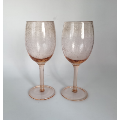 wholesale unique cheap handmade long stem wine glass with bubble