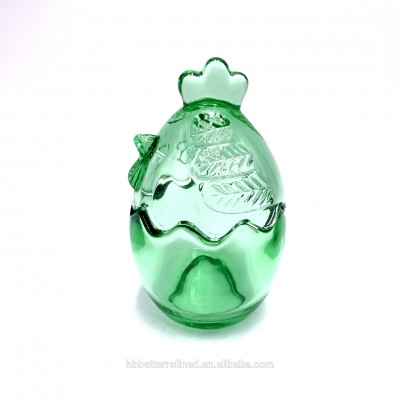 Wholesale easter egg series Halloween chicken candy jar chook decoration chick glass egg tray glasswares chicken candle jar BR