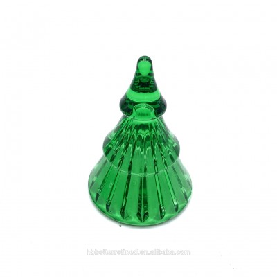 Wholesale green home decoration Christmas Decoration Glass Serving Trays christmas tree empty wax cup little bell decor festival