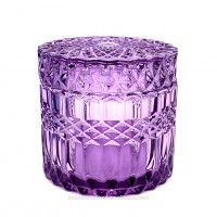 retail GEO Cut Candle Glass Jar 7oz gold wax cup glass jars departs candle holder wax soy container food storage violet