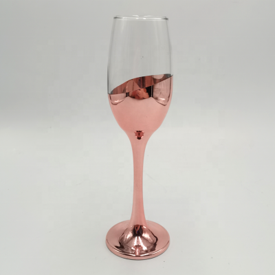 hand made rose gold color champagne glass cup with gift box