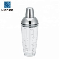 Premium 3-piece 700ml stainless steel glass cocktail shaker