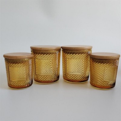 glass candle jar with wooden lid