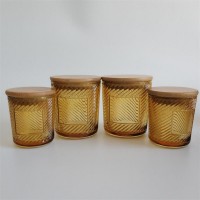 glass candle jar with wooden lid