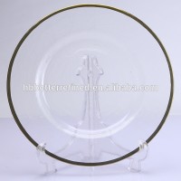 Gold rim glass charger plate