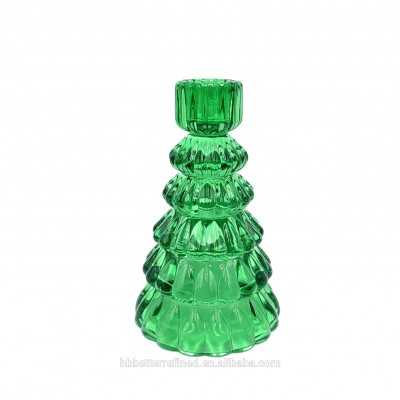 Wholesale green home decoration Christmas Decoration Glass Serving Trays christmas tree empty wax cup little bell decor festival